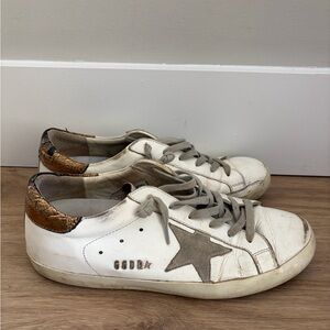 Golden Goose Sneakers White and Gold
